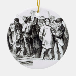 Carpet Baggers, late 1860s (engraving) (b/w photo) Ceramic Ornament