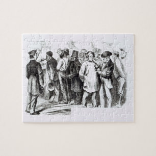 Carpet Baggers, late 1860s (engraving) (b/w photo) Jigsaw Puzzle