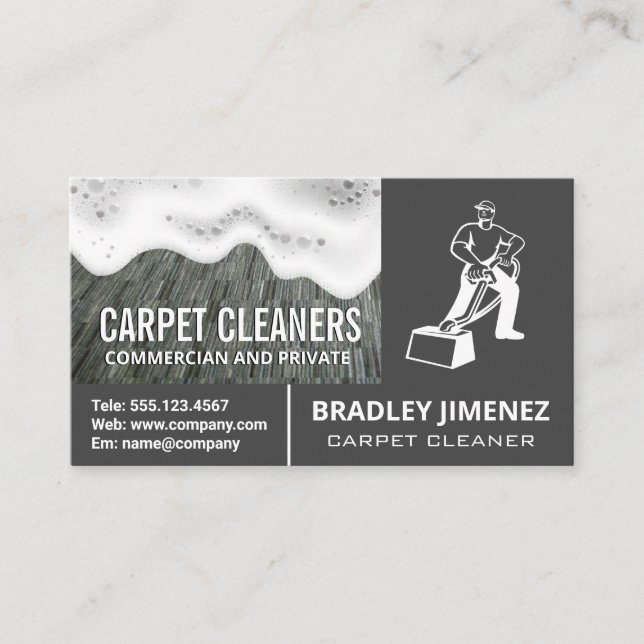 Carpet Cleaner | Carpet Rug | Soap Suds Business Card (Front)