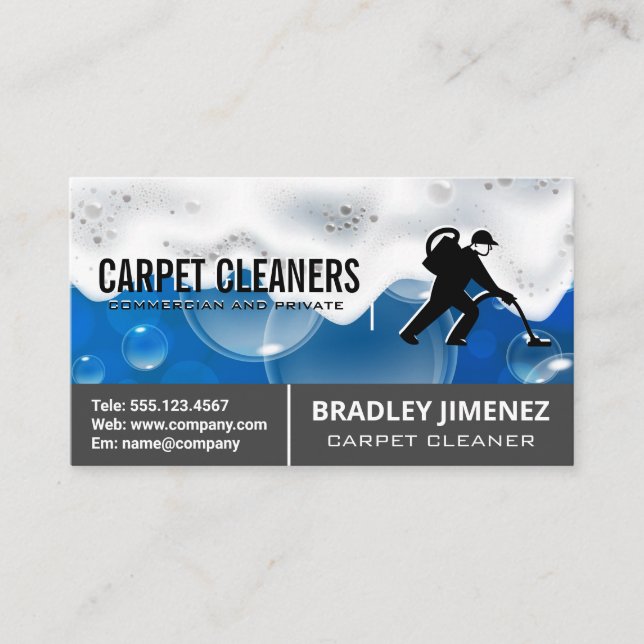 Carpet Cleaner | Carpet Rug | Soap Suds Business Card (Front)