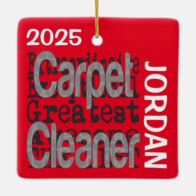 Carpet Cleaner Extraordinaire Ceramic Ornament (Back)
