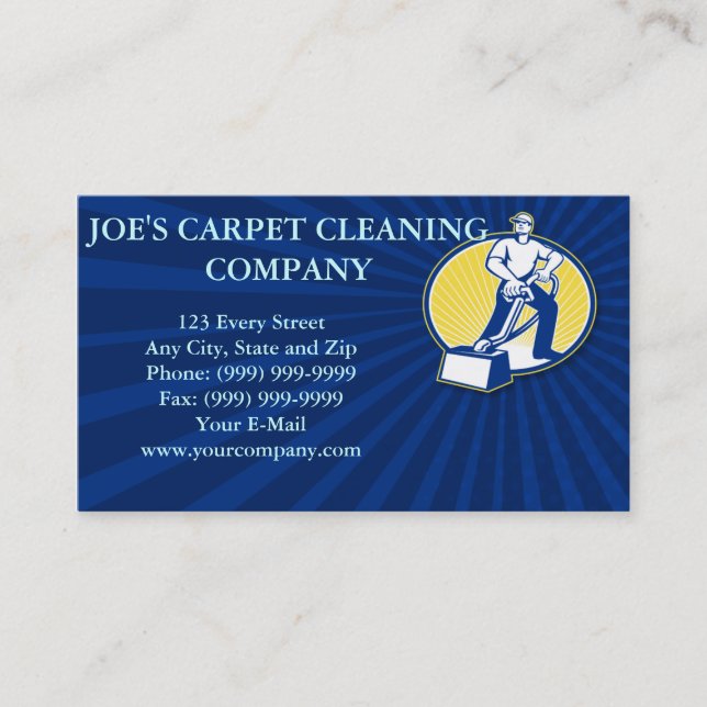 Carpet Cleaner Vacuum Cleaning Machine Retro Business Card (Front)