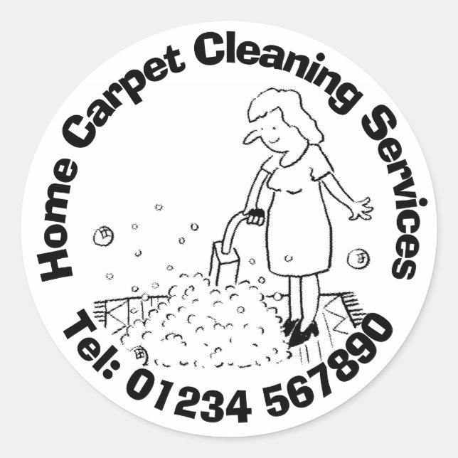 Carpet Cleaning and Carpet Cleaners Classic Round Sticker (Front)