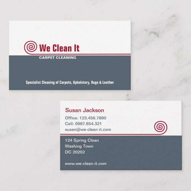 Carpet Cleaning Business Card (Front/Back)