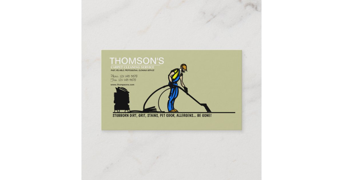 Carpet Cleaning Business Card Zazzle