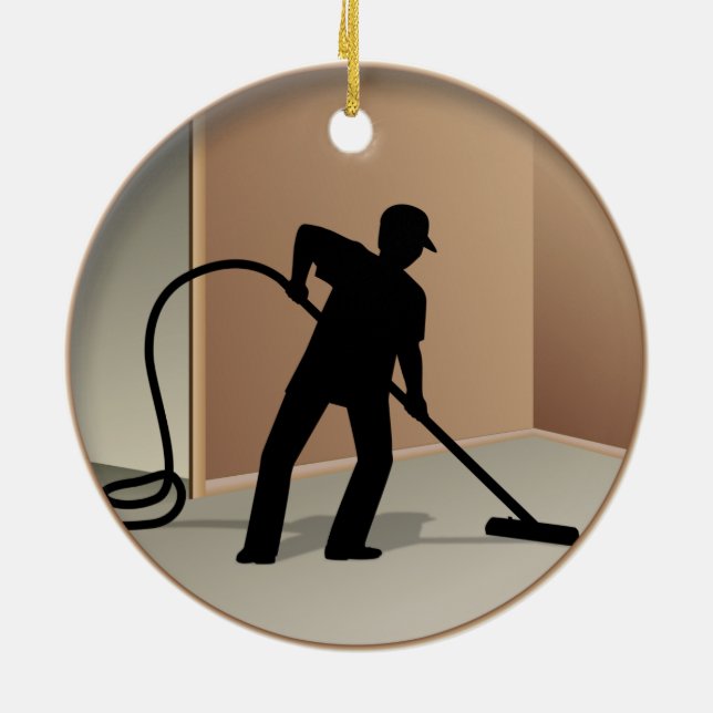 Carpet Cleaning Ceramic Ornament (Back)