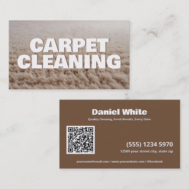 🌟 Carpet Cleaning Custom QR Business Card (Front/Back)