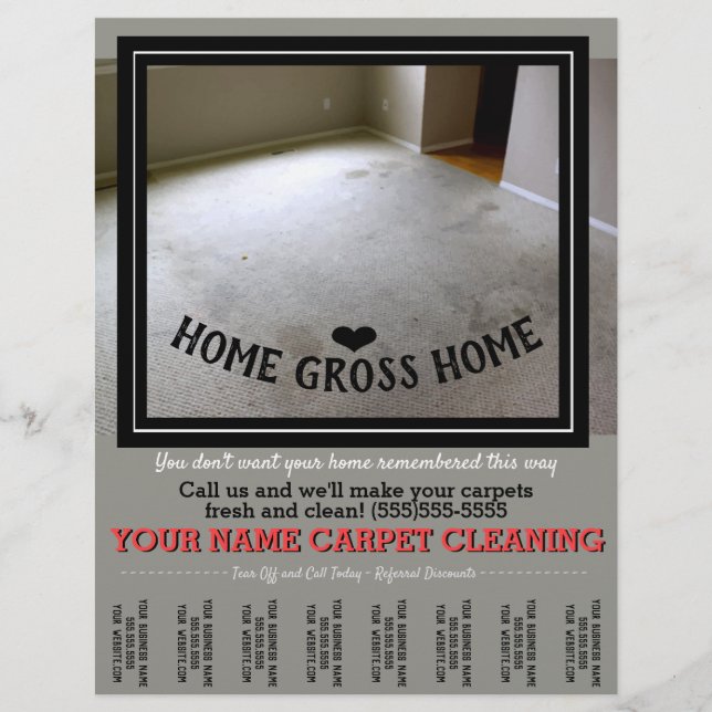 Carpet Cleaning Floor Customisable Advertising Flyer (Front)