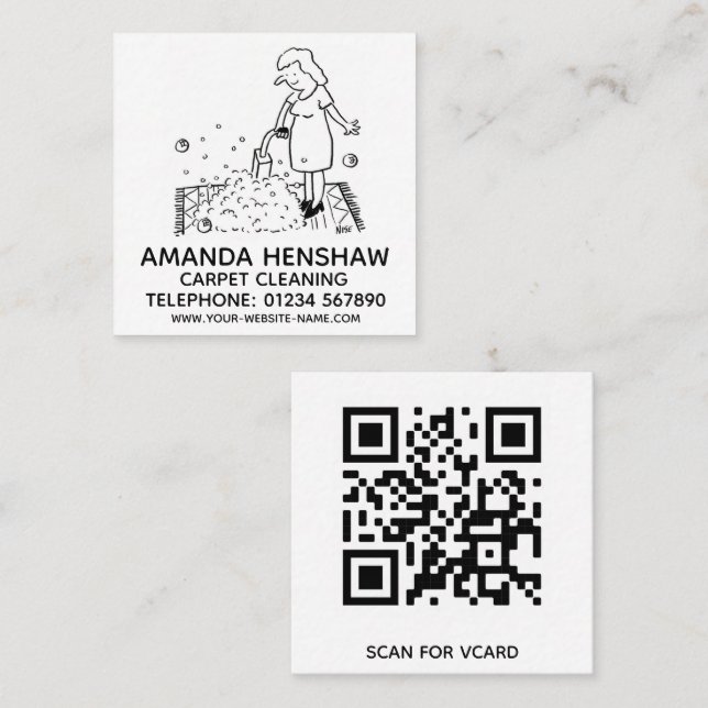 Carpet Cleaning Promotional Square Business Card (Front/Back)