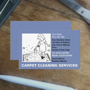 Carpet Cleaning Services Cartoon Business Card