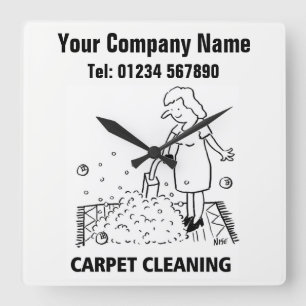 Carpet Cleaning Services Cartoon Clock