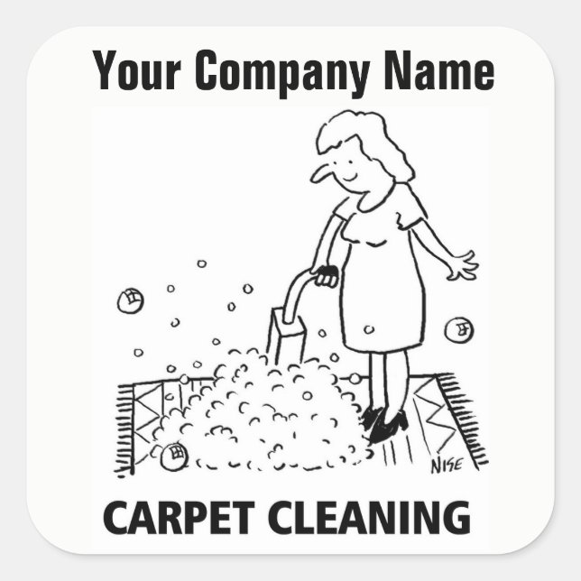 Carpet Cleaning Services Cartoon Stickers (Front)