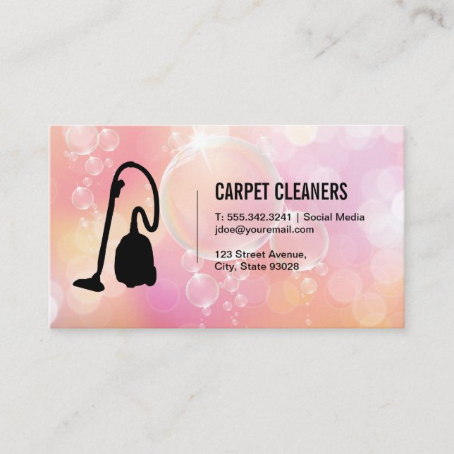 Carpet Cleaning | Soap Bubbles Business Card (Front)