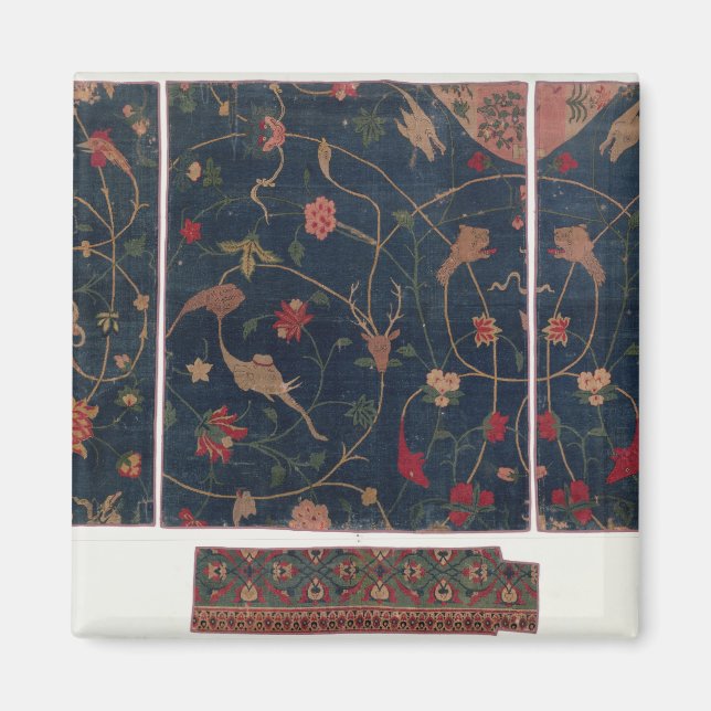 Carpet decorated with animals magnet (Front)