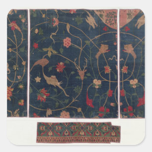 Carpet decorated with animals square sticker