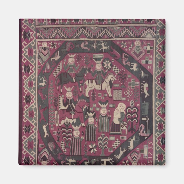 Carpet depicting knights magnet (Front)