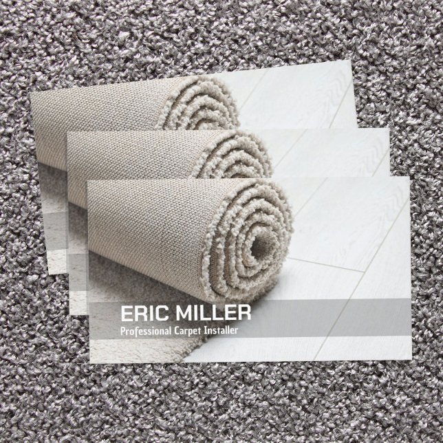 Carpet Installation Business Card (Carpet Installer Visiting Cards)