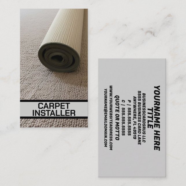 Carpet Installer Carpet Roll Business Card (Front/Back)