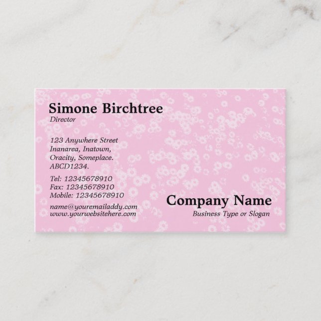 Carpet of Daisies - Pink Business Card (Front)