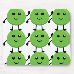Carpet pattern small smiling peas - Fun decoration Mouse Pad