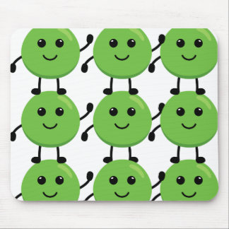 Carpet pattern small smiling peas - Fun decoration Mouse Pad
