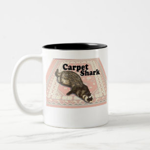 Carpet Shark Sable Ferret on Carpet Two-Tone Coffee Mug