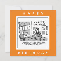 Carpet Showroom Doesn't Sell Nodding Dogs Cartoon