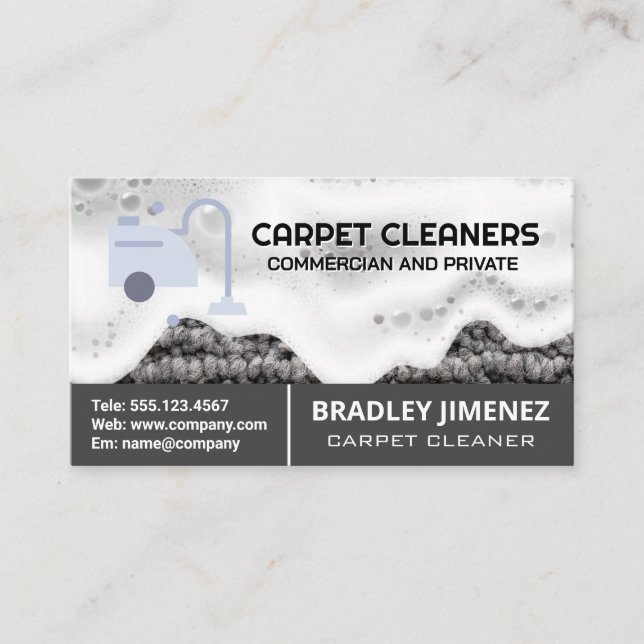 Carpet Steam Cleaner Vacuum | Rug | Soap  Business Card (Front)