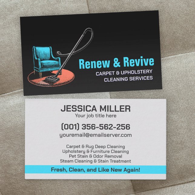 Carpet & Upholstery Cleaning Services Business Card (Creator Uploaded)