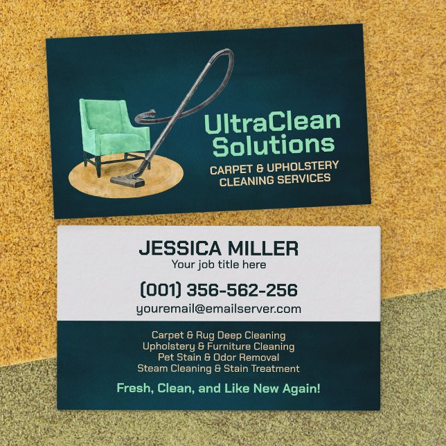 Carpet & Upholstery Cleaning Services Business Card (Creator Uploaded)