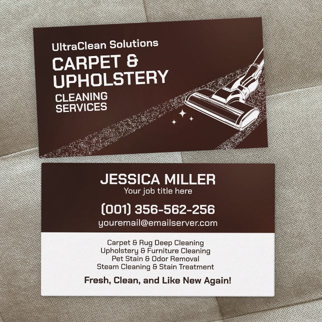 Carpet & Upholstery Cleaning Services Business Card (Creator Uploaded)
