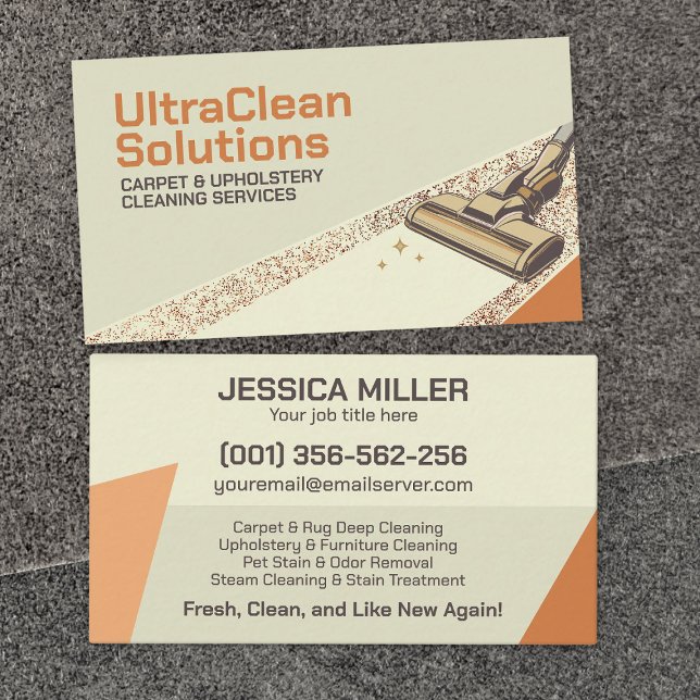 Carpet & Upholstery Cleaning Services Business Card (Creator Uploaded)