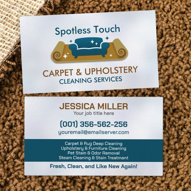 Carpet & Upholstery Cleaning Services Business Card (Creator Uploaded)