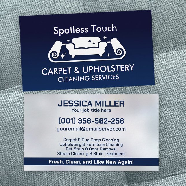 Carpet & Upholstery Cleaning Services Business Card (Creator Uploaded)