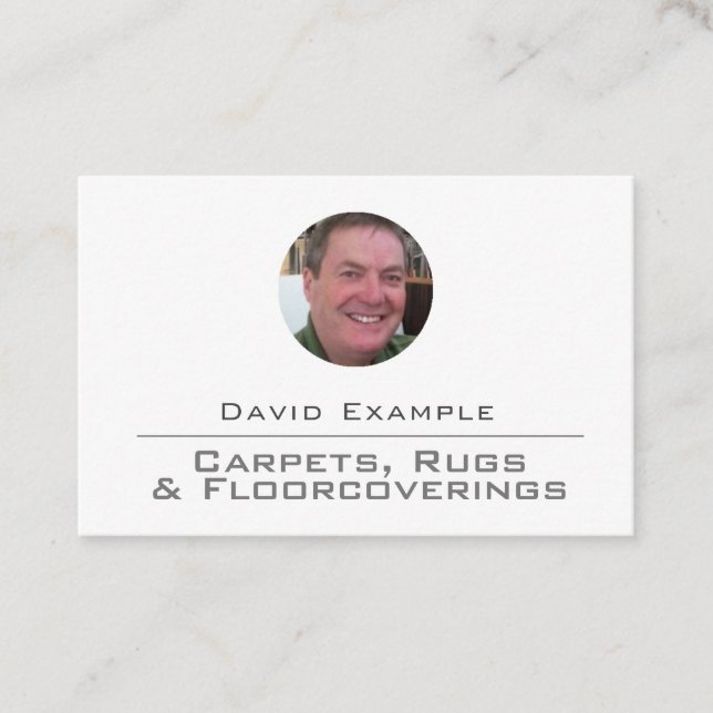 Carpets Rugs & Floorcoverings with Photo of Holder Business Card (Front)