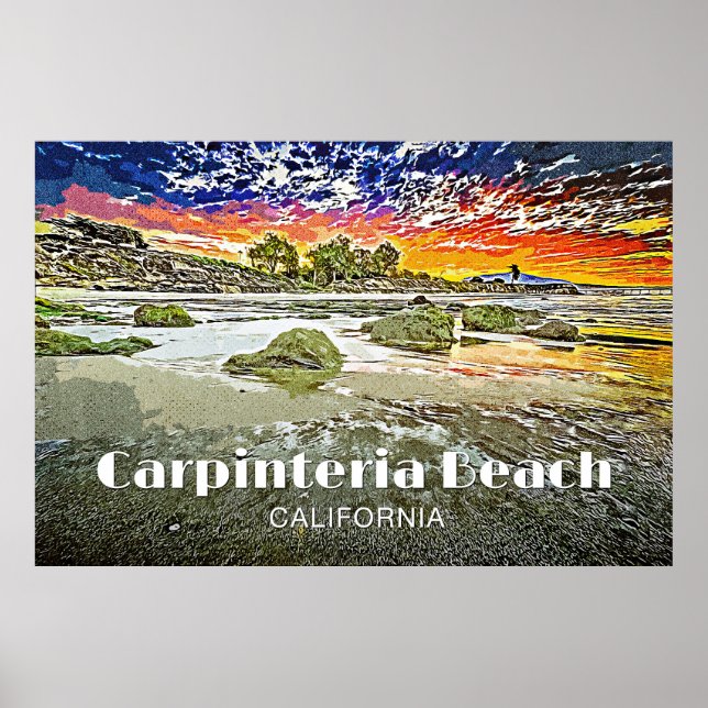 Carpinteria Beach Sunrise Poster (Front)