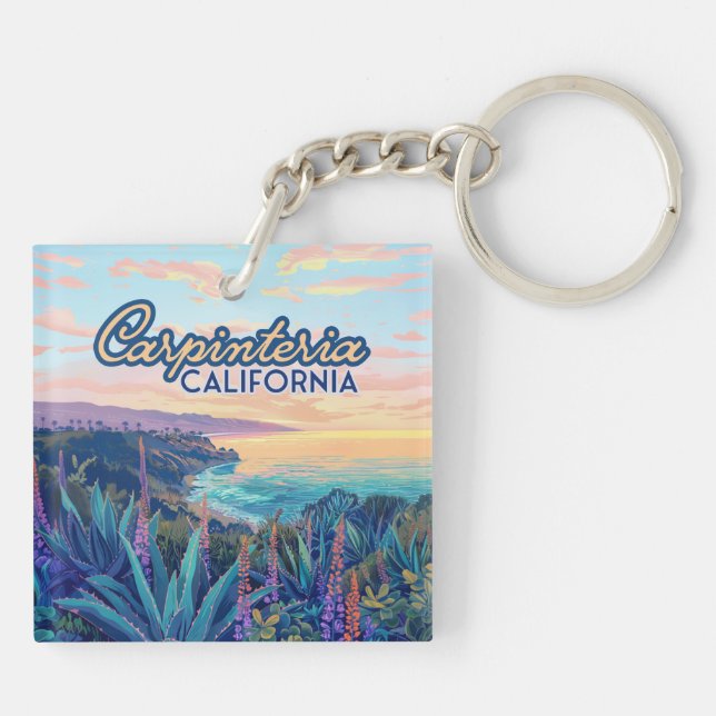 Carpinteria California Santa Barbara Ventura Beach Key Ring (Back)