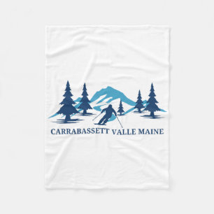 Carrabett Valley Maine Ski Resort Skiing Skier  Fleece Blanket