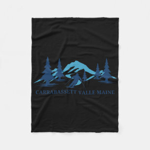 Carrabett Valley Maine Ski Resort Skiing Skier Fleece Blanket