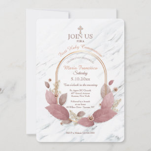 Carrara Floral Religious Invitations
