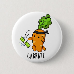 Carrate Funny Carrot Karate Pun 6 Cm Round Badge