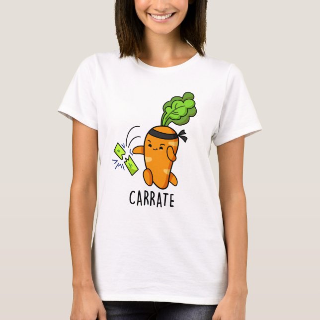 Carrate Funny Carrot Karate Pun  T-Shirt (Front)