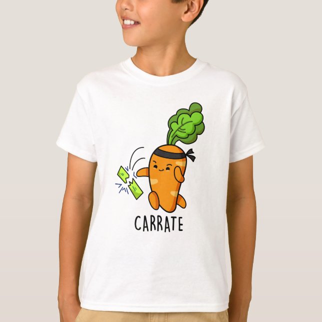 Carrate Funny Carrot Karate Pun  T-Shirt (Front)
