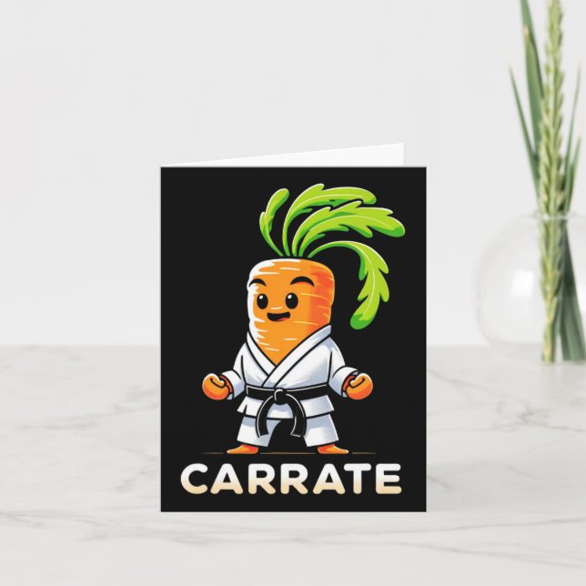 Carrate Funny Karate Carrot Teacher Student Martia Card (Front)