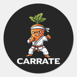 Carrate Karate Carrot Martial Arts Instructor Classic Round Sticker
