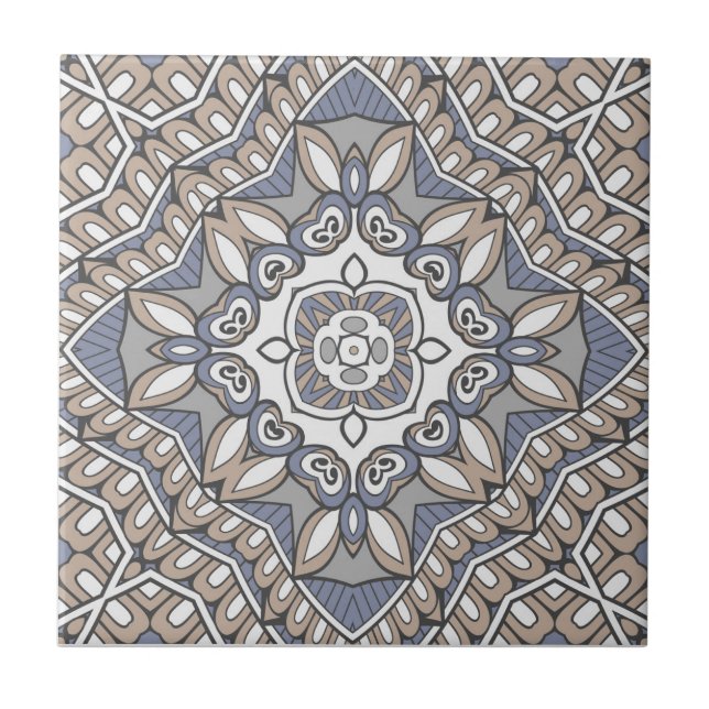 Carreau mandala 7 ceramic tile (Front)