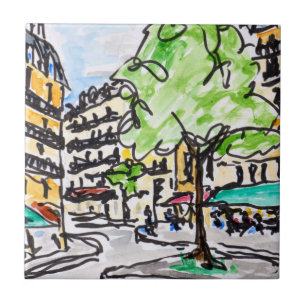Carrefour de l'Odeon, Paris, France Ceramic Tile