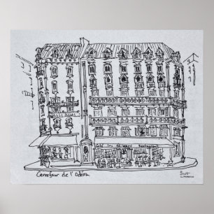 Carrefour de l'Odeon, Saint-Germain-des-Pres Poster