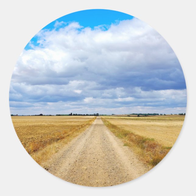 Carretera Boadilla del Camino - Itero de la Vega Classic Round Sticker (Front)