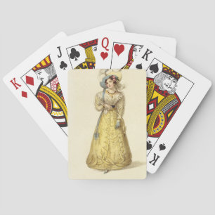 Carriage Costume, fashion plate from Ackermann's R Playing Cards
